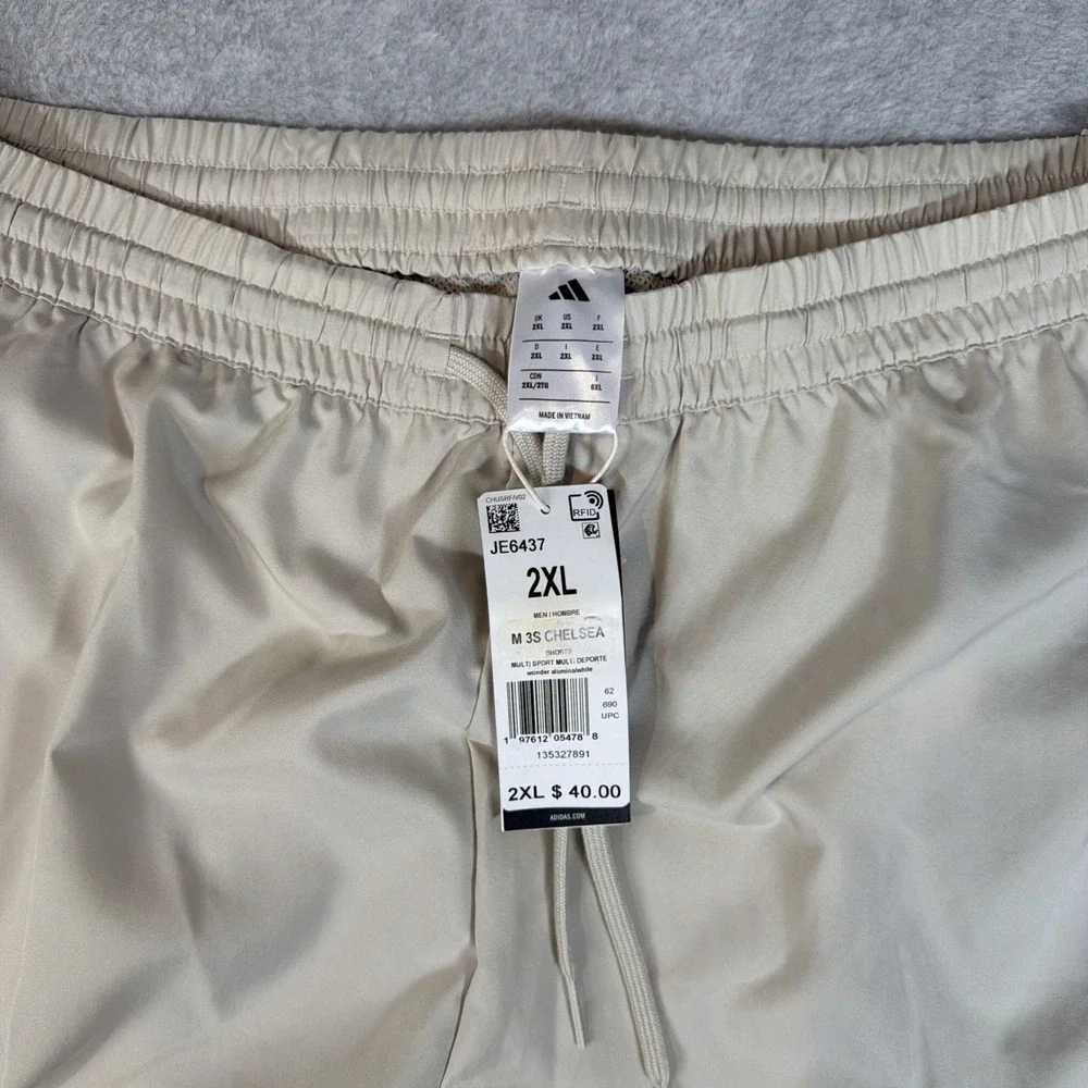 Adidas Shorts Mens 2XL Sandstone/White Logo 5